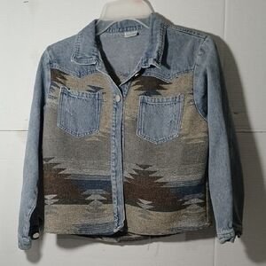 Women's Denim and Patterned Jean Jacket
